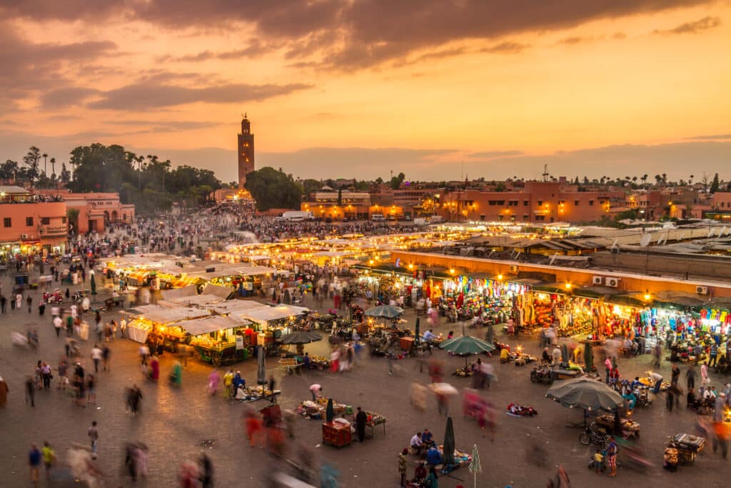 Jamaa,El,Fna,Market,Square,,Marrakesh,,Morocco,,North,Africa.,Jemaa