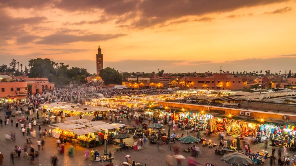 Jamaa,El,Fna,Market,Square,,Marrakesh,,Morocco,,North,Africa.,Jemaa